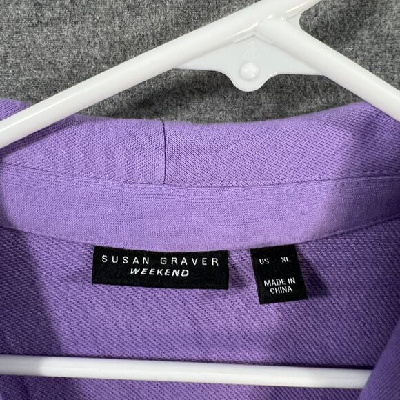 Susan Graver Weekend Regular Marina Knit Blazer Dried Lavender X-Large - Picture 3 of 10